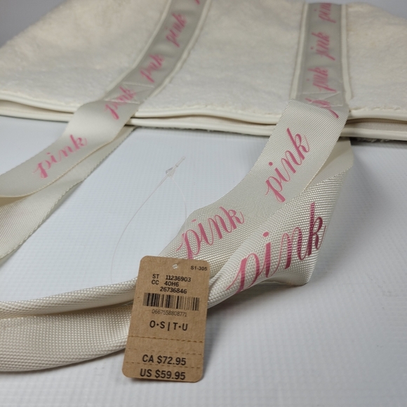 NWT Victoria's Secret Pink Soft Shearling Teddy-Cozy-Plush Tote Bag Large - Picture 8 of 15